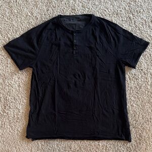 Calvin Klein Black Short-Sleeve Henley Tee